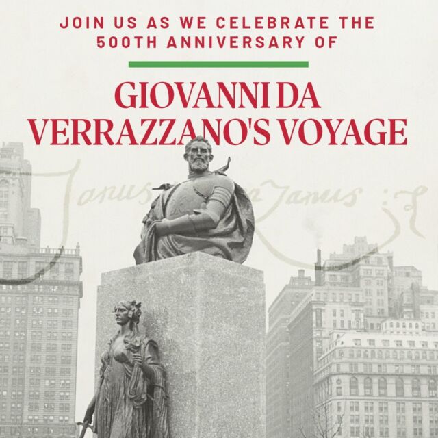 YOU'RE INVITED to celebrate the 500th anniversary of Giovanni da Verrazzano's voyage and arrival to the New York Bay on April 17th, 1524 with us. Next Wednesday, April 17th at the Verrazzano statue in Battery Park, we'll be gathering for a special program and remarks by several notable individuals, starting at noon.

This event is made possible by the @ial_forum, a new association that serves as a place to discuss, debate and act on important policy issues facing our community. 🇮🇹