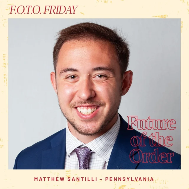 Happy FOTO Friday! 🇮🇹 Meet Matthew Santilli! Matthew is from Uniontown, PA and has been a lifelong member of the Giuseppe Mazzini Lodge #231. Matt's family originates from the city of L'Aquila, and they keep many Italian traditions from the area even generations after the family's immigration to America. After graduating from Robert Morris University, Matt took a job in the Pittsburgh area for JPMorgan Chase as part of an ongoing market expansion. He also serves on the OSDIA Investment Committee and is involved with his hometown's annual Italian Festival. In his free time, Matt likes to golf, watch sports, and expand his palate by trying new foods.

What does being Italian mean to me?: Being Italian boils down to the many traditions that are kept alive from generation to generation. From specific meals on certain holidays, to learning Italian lingo passed down through family members, to the stories each Italian shares that they have picked up during their lifetime. Italian culture is a very passionate one, and I'm proud to be a part of it. Since my Italian story includes growing up in a family restaurant, I am proud and passionate when judging a sauce!